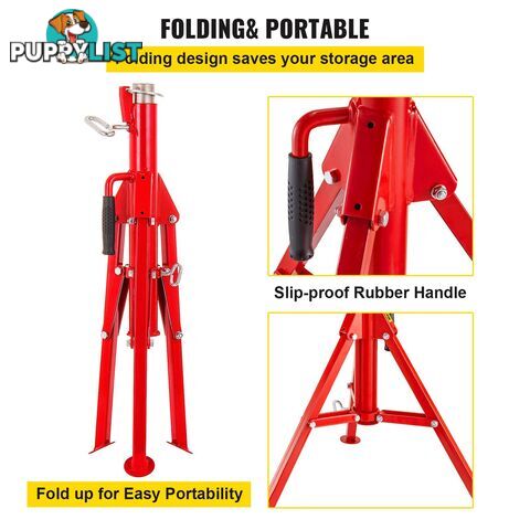 V-Head High Pipe Stand Fold-a-Jack Height 71-132 cm Pipe Capacity 30cm 1.13 ton