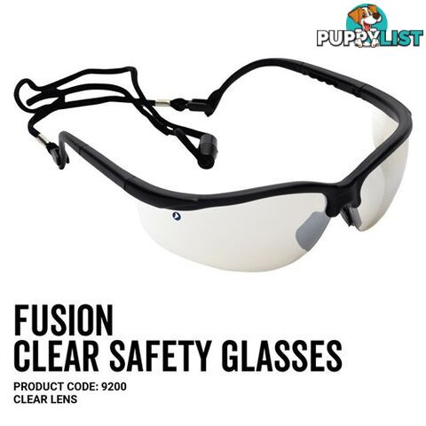 Fusion Safety Glasses Clear Lens Pro