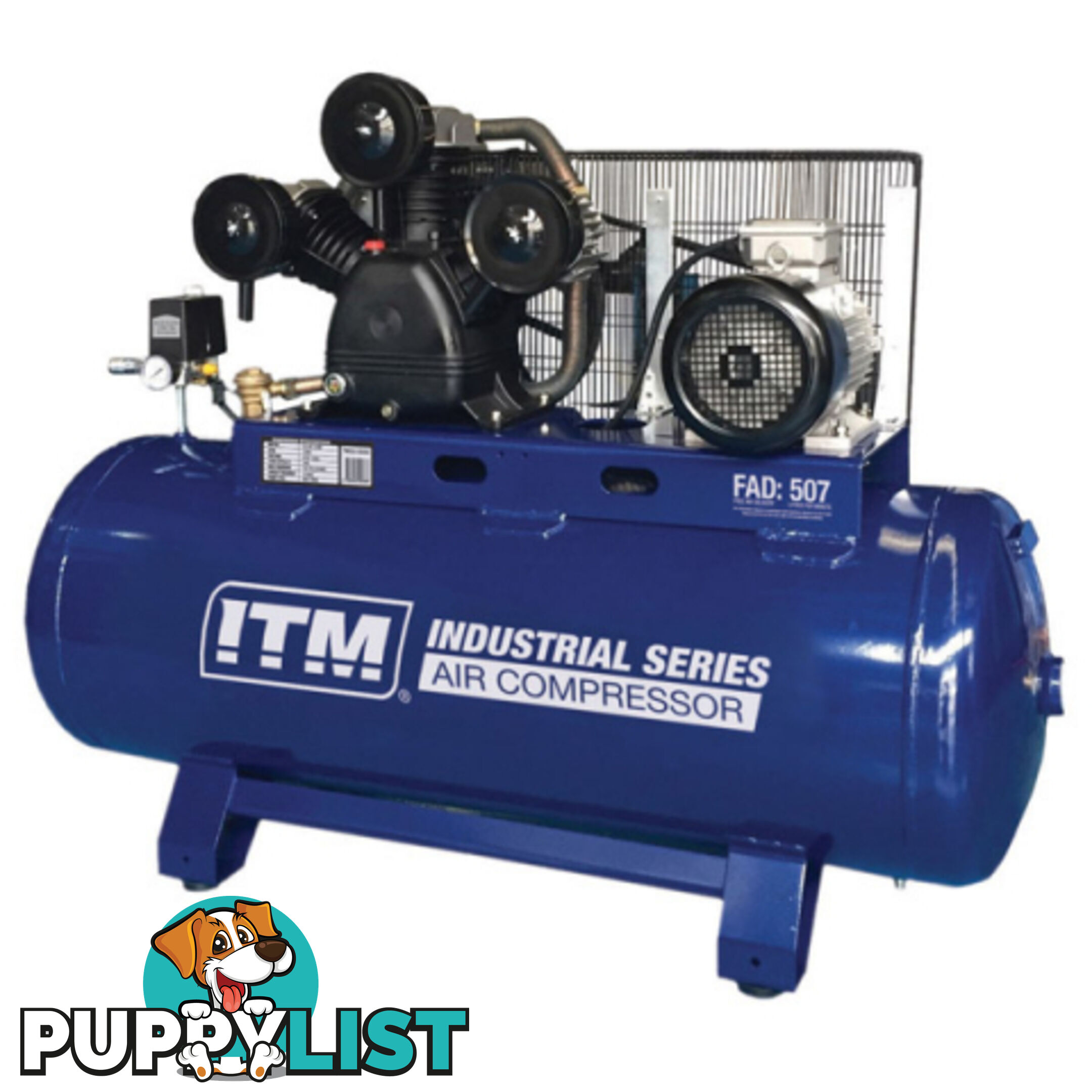 Air Compressor Belt Drive Stationary 3 Phase 10HP 270 Litre ITM TM353-10270