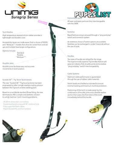 SR17 Suregrip Series Ergo TIG Torch