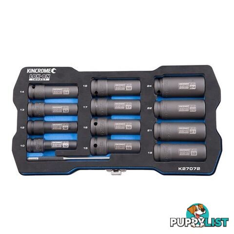 Lok-On Deep Impact Socket Set 12 Piece 1/2" Drive Kincrome K27072