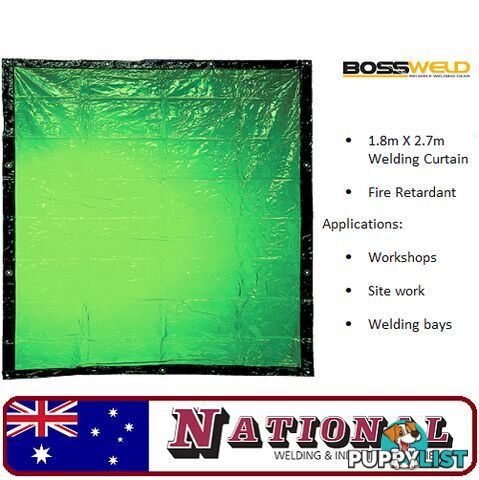 Welding Curtain / Screen 1.8 Metres X 2.7 Metres Green 700103