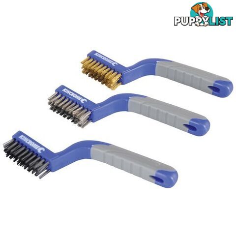 Wire Brush Sets 3 Piece Each Medium Set 3 Row Bristles Length 180mm K6360