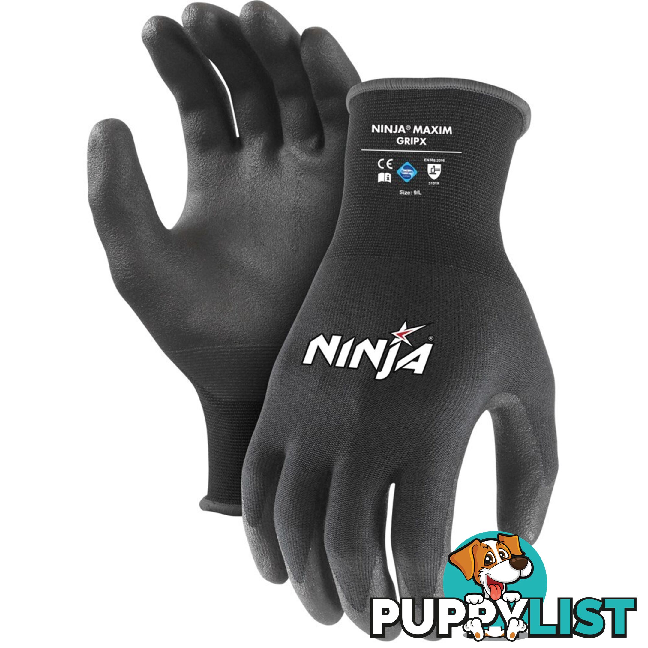 Black Ninja HPT GripX Glove Size Medium NIGRPXHPTBK000M