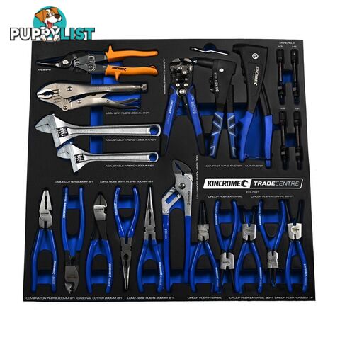 EVA734T 18 Piece Plier, Wrench & Riveter EVA Tray Kincrome EVA734T