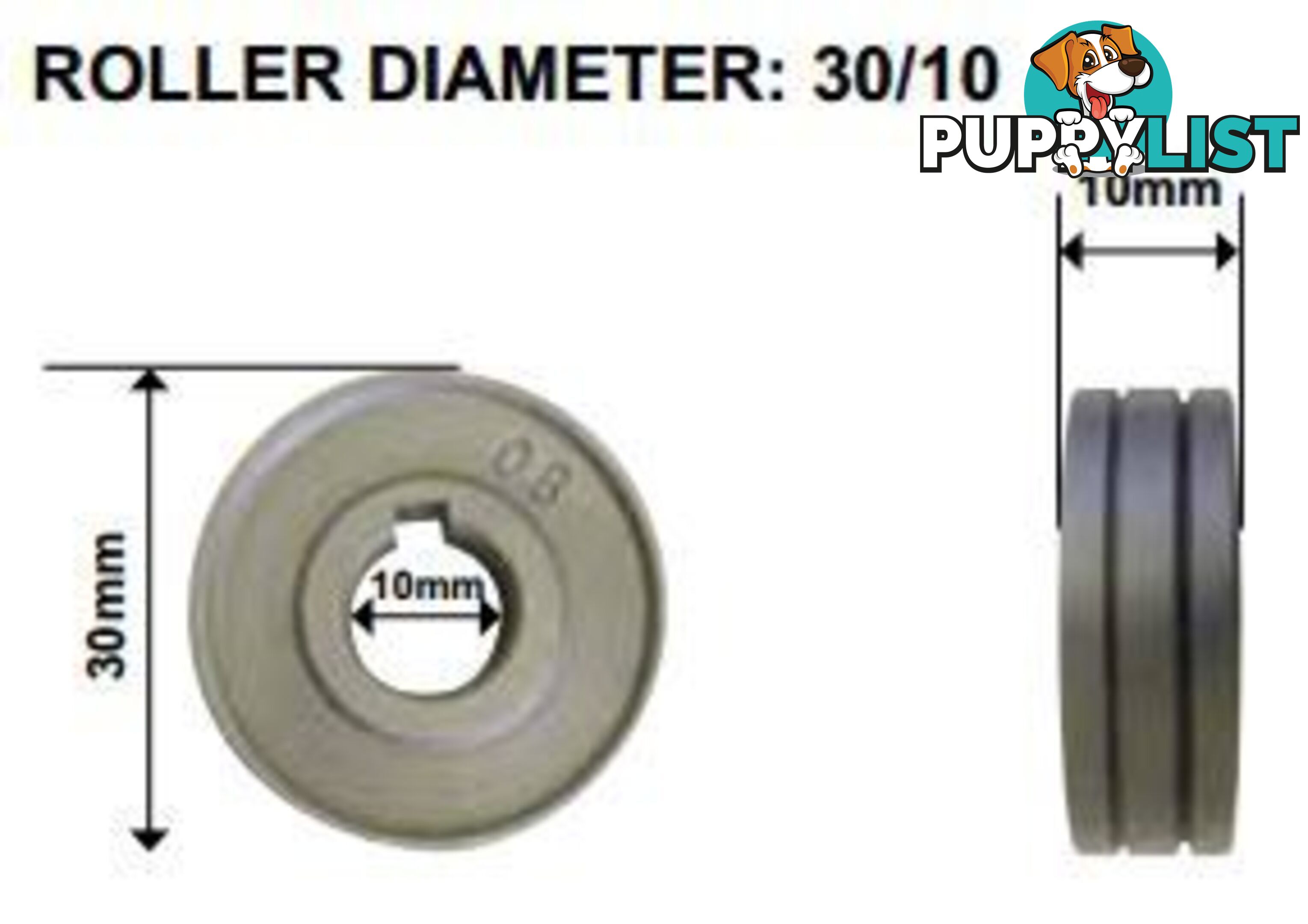 Feedroller 30mm OD 10mm ID Unimig FR3010