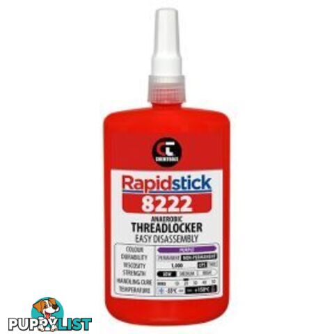 Rapidstick 8222 Threadlocker 250ml Low Strength 8222-250