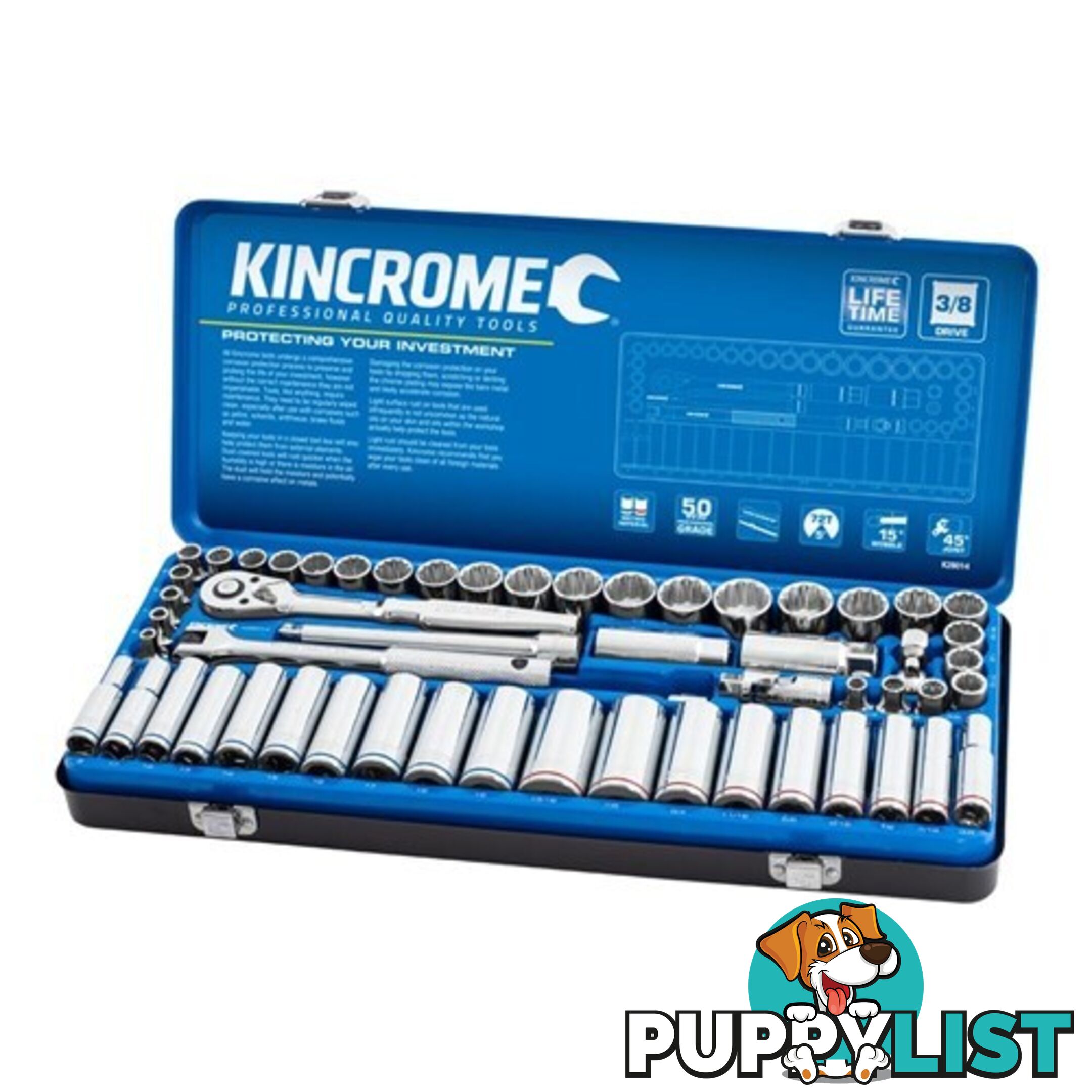 Socket Set 57 Piece 3/8" Drive Metric & Imperial Kincrome K28014