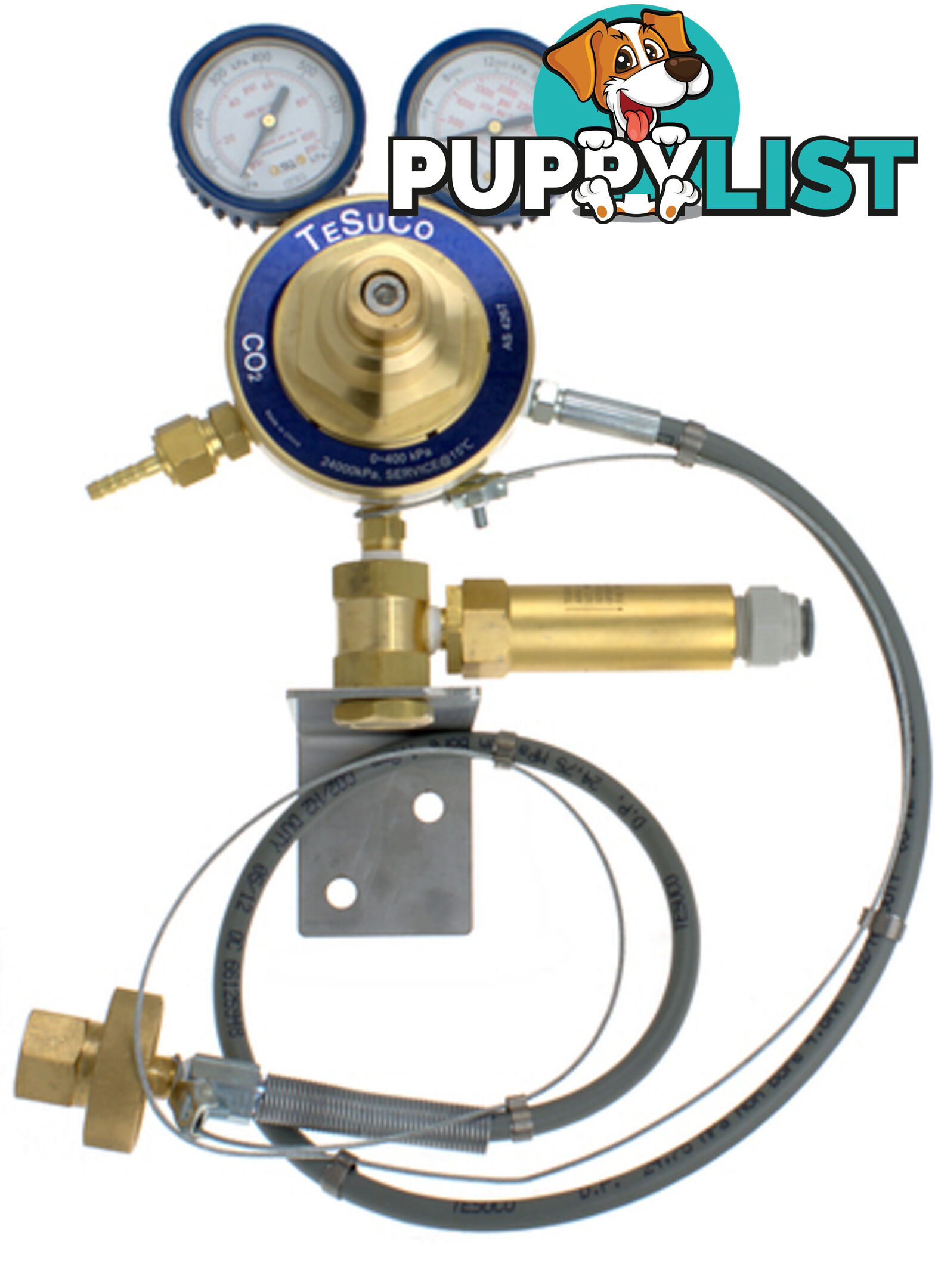 Beverage Regulator 2 Stage Wall Mount Stem and Hand Wheel