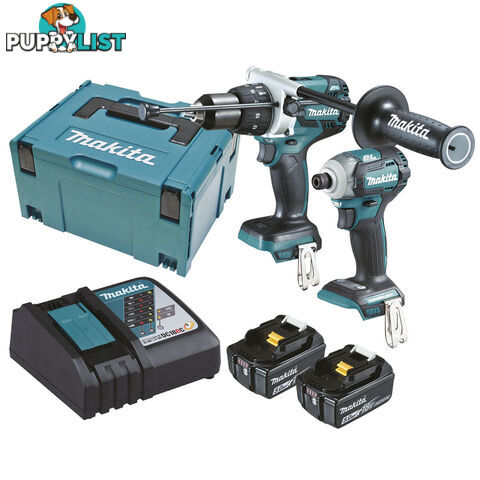 Hammer Driver Drill 18V & Impact Driver 18V Brushless Combo KIt Makita DLX2214TJ