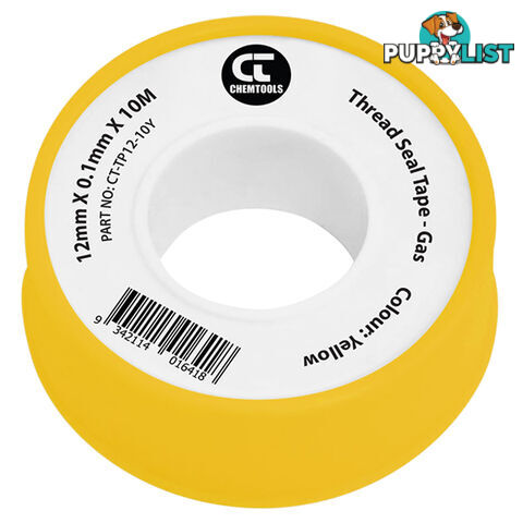 PTFE Thread Seal Tape Yellow 10 Metres CT-TP12-10Y