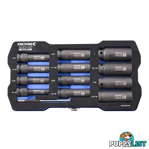 Lok-Onâ¢ Deep Impact Socket Set 12 Piece 1/2" Drive K27073 Kincrome