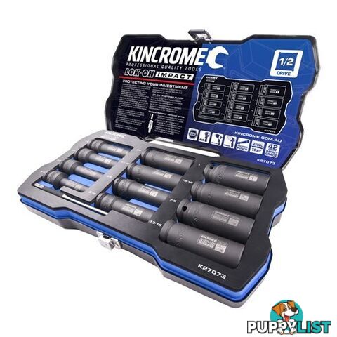 Lok-Onâ¢ Deep Impact Socket Set 12 Piece 1/2" Drive K27073 Kincrome