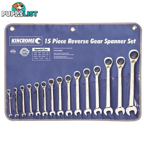 Combination Gear Spanner Set 15 Piece Kincrome K3015