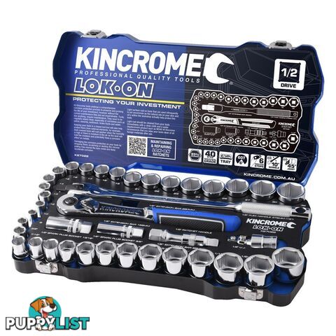 Socket Set 41 Piece 1/2" Square Drive LOK-ONâ¢ Kincrome K27022