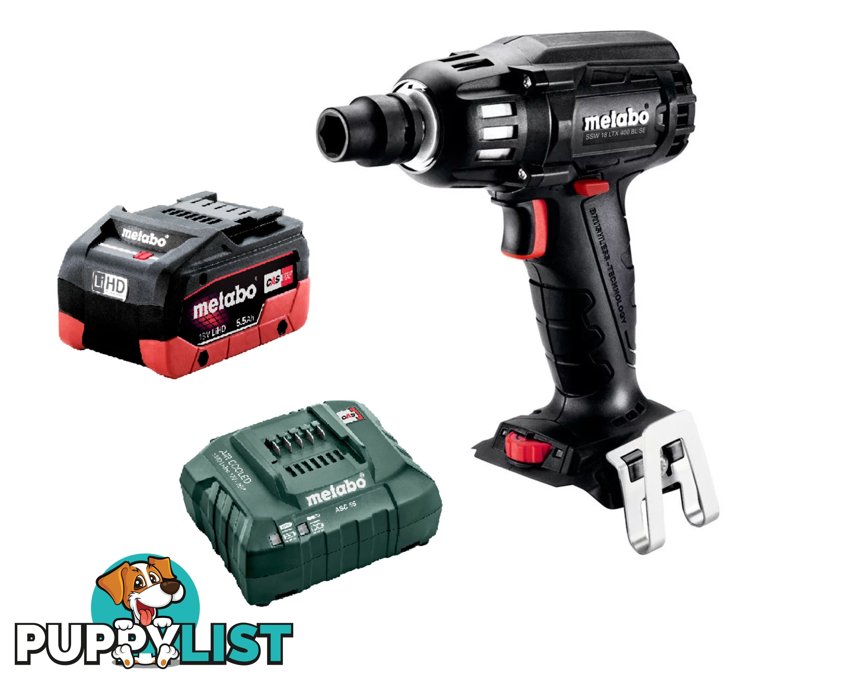 1 Piece 18V 400Nm Impact Wrench Combo SSW 18 LTX 400 BL SE 1 HD 5.5 Metabo AU60225500