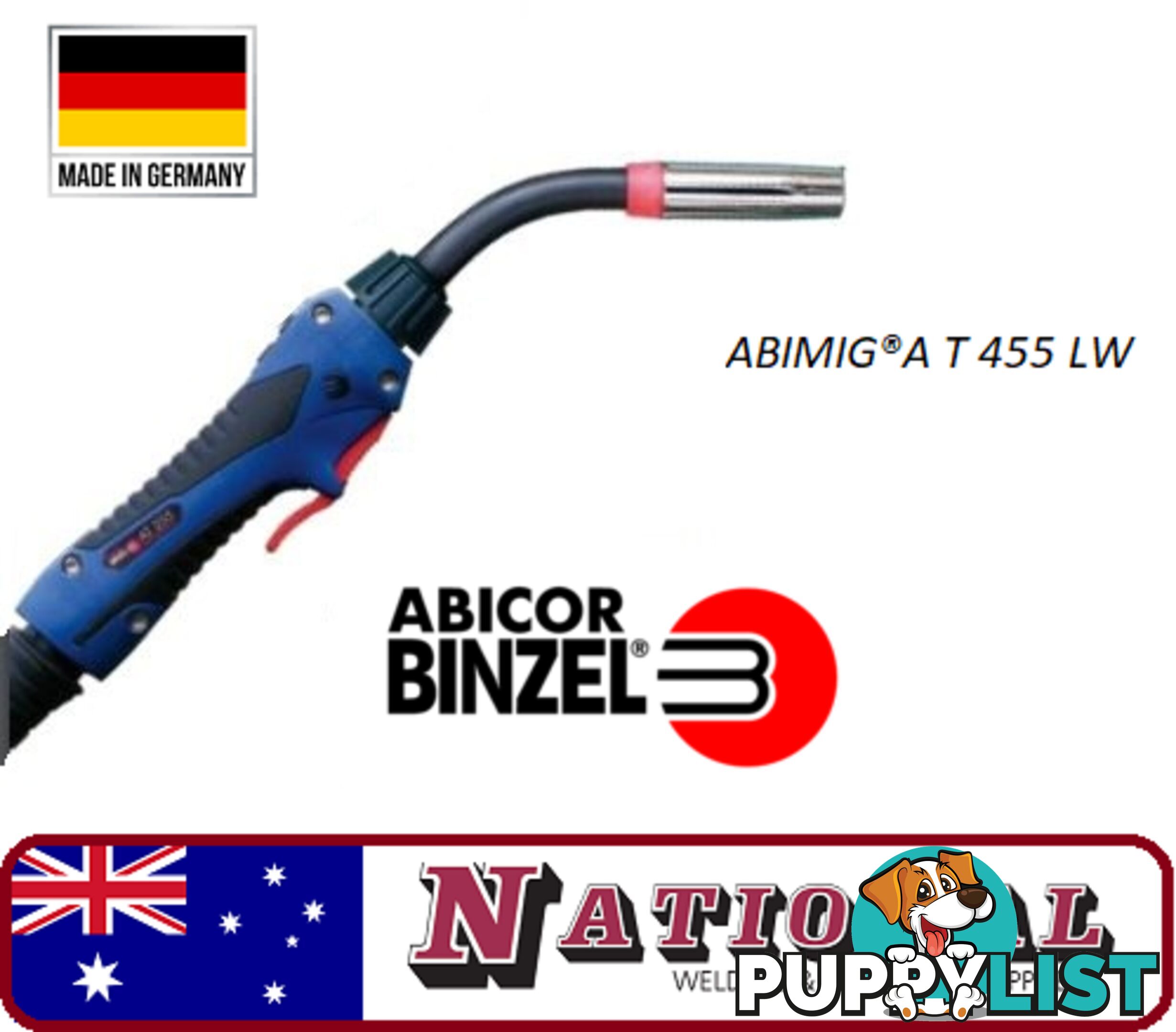 ABIMIGÂ®A T 455 LW MIG Welding Torch 3 Metres Binzel 015.D073.1