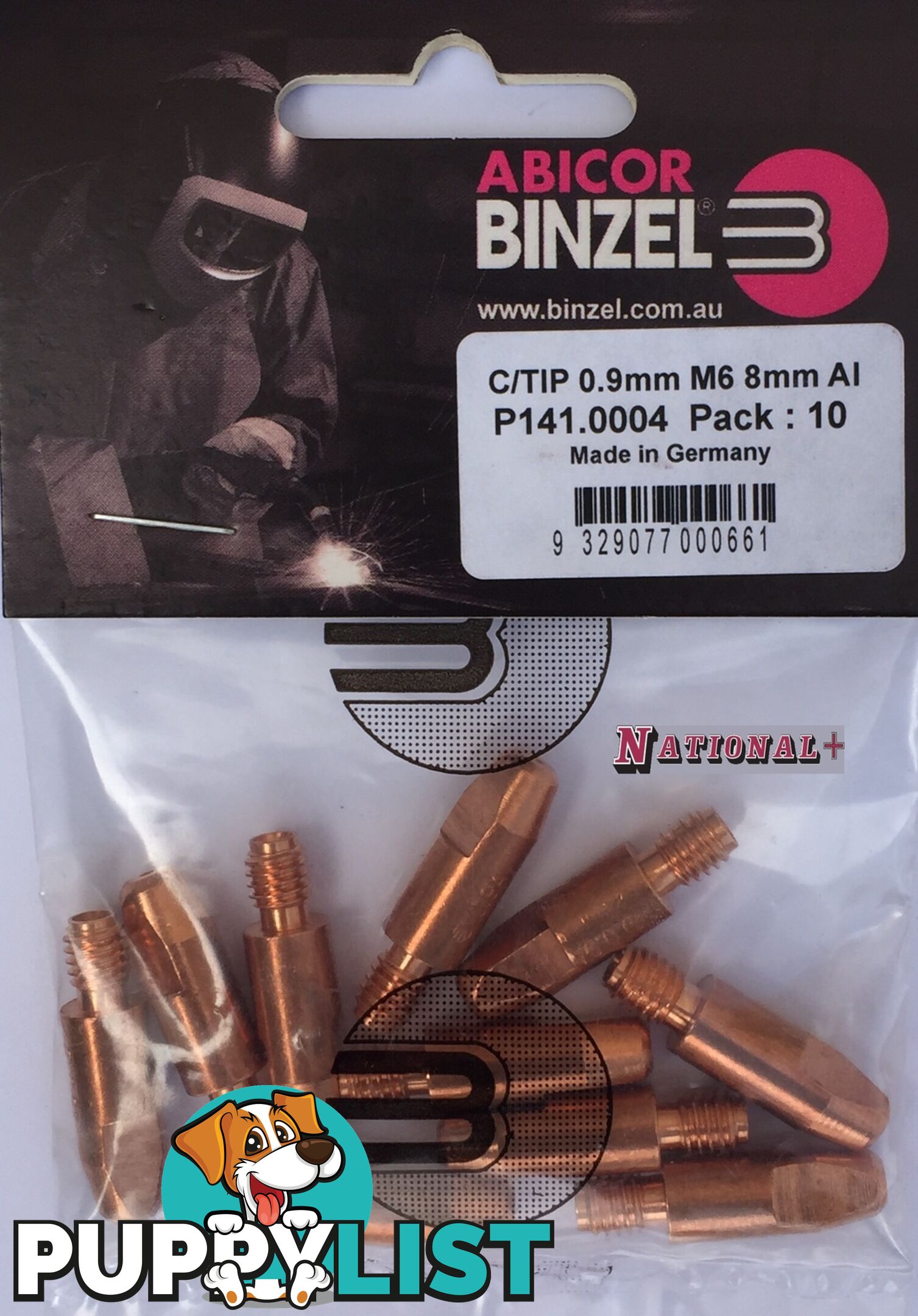 1.0mm Aluminium M6 8mm 28mm Binzel contact tip Pk:10 P141.0006