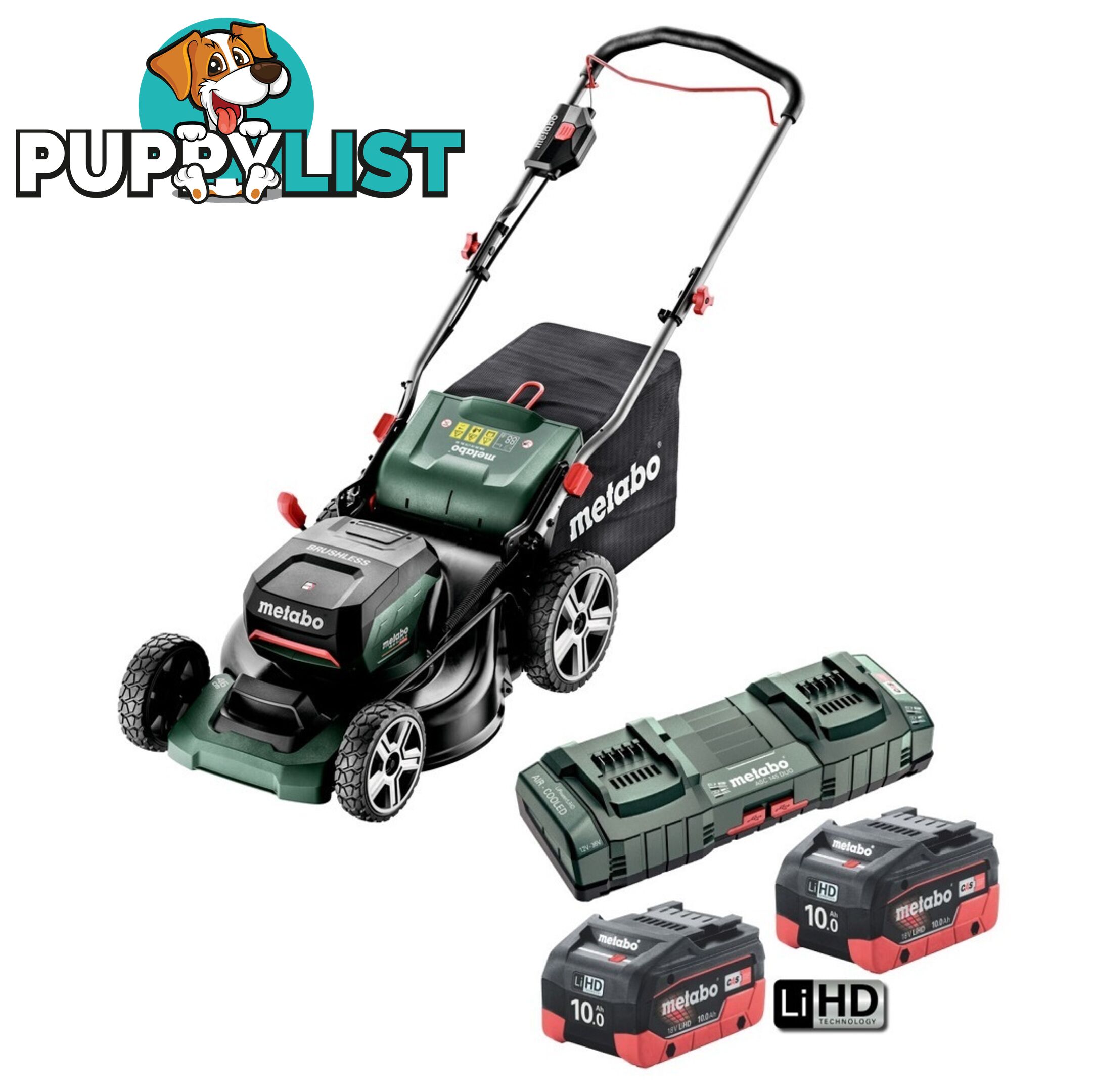 Metabo RM 36-18 LTX BL 46 36V 18Vx2 10.0Ah Lithium-Ion Brushless Cordless Lawn Mower 460mm 18â³ Combo Kit AU60160600