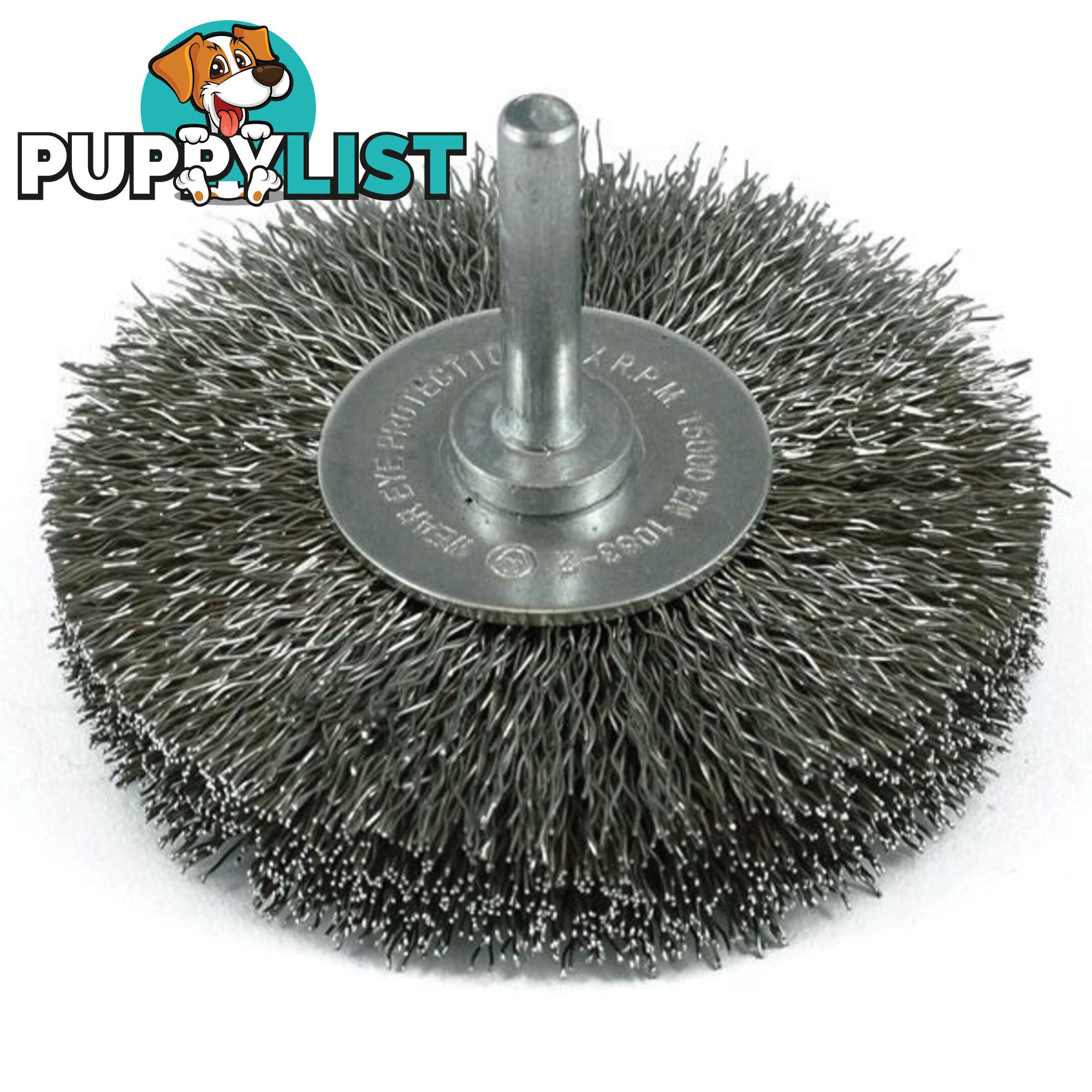 Crimp Wire Wheel Brush Stainless Steel High Speed 50mm X 17mm 1/4" Round Shank ITM TM7014-150