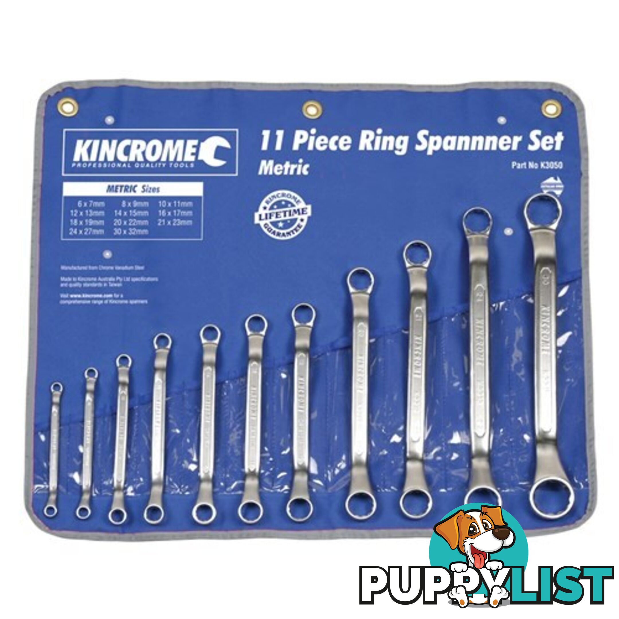 Ring Spanner Set 11 Piece Kincrome K3050