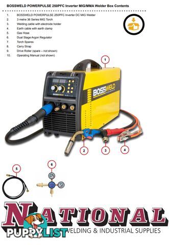 Double Pulse Mig Welder Powerpulse 250 PFC Bossweld 660250