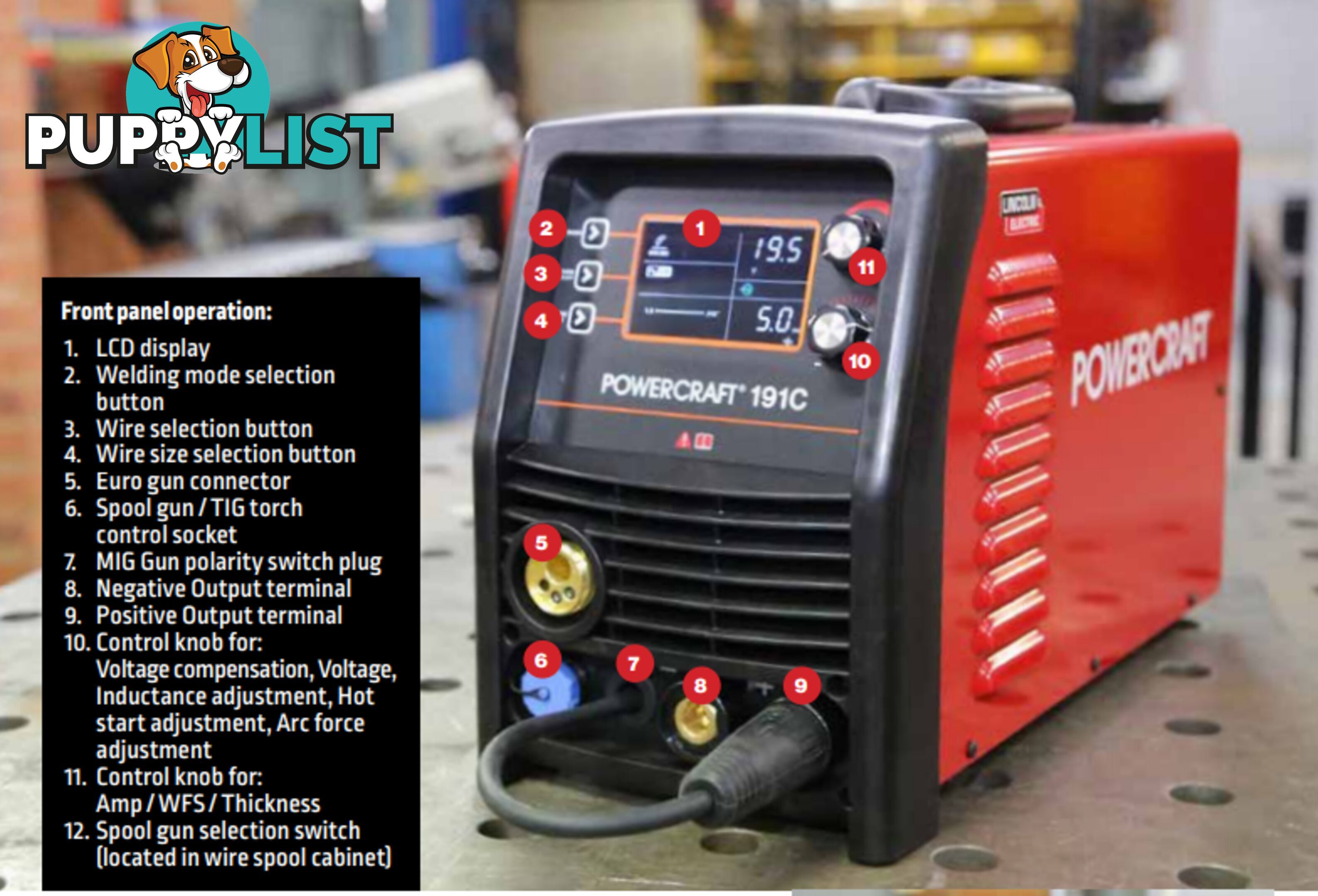 Lincoln Powercraft 191c MIG Welder Lincoln K69072-1 With Bonus Helmet