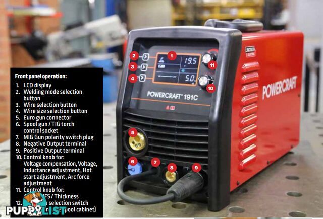 Lincoln Powercraft 191c MIG Welder Lincoln K69072-1 With Bonus Helmet