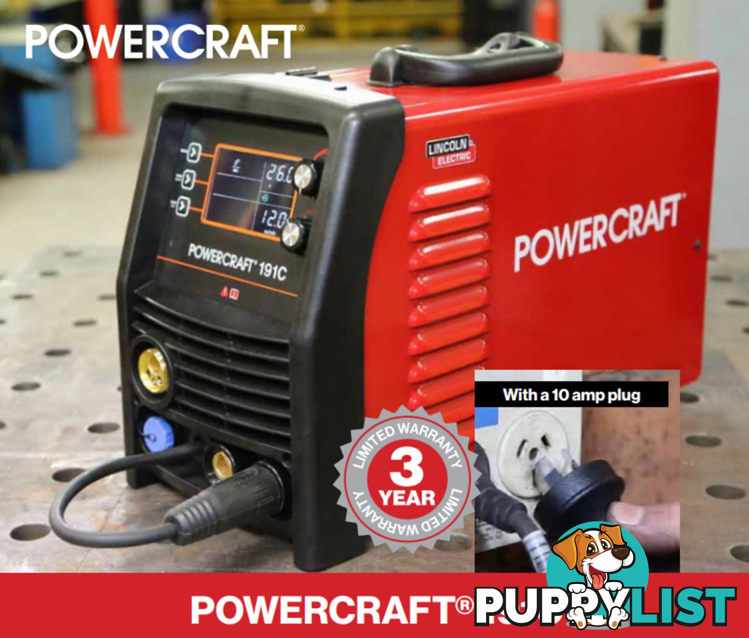 Lincoln Powercraft 191c MIG Welder Lincoln K69072-1 With Bonus Helmet