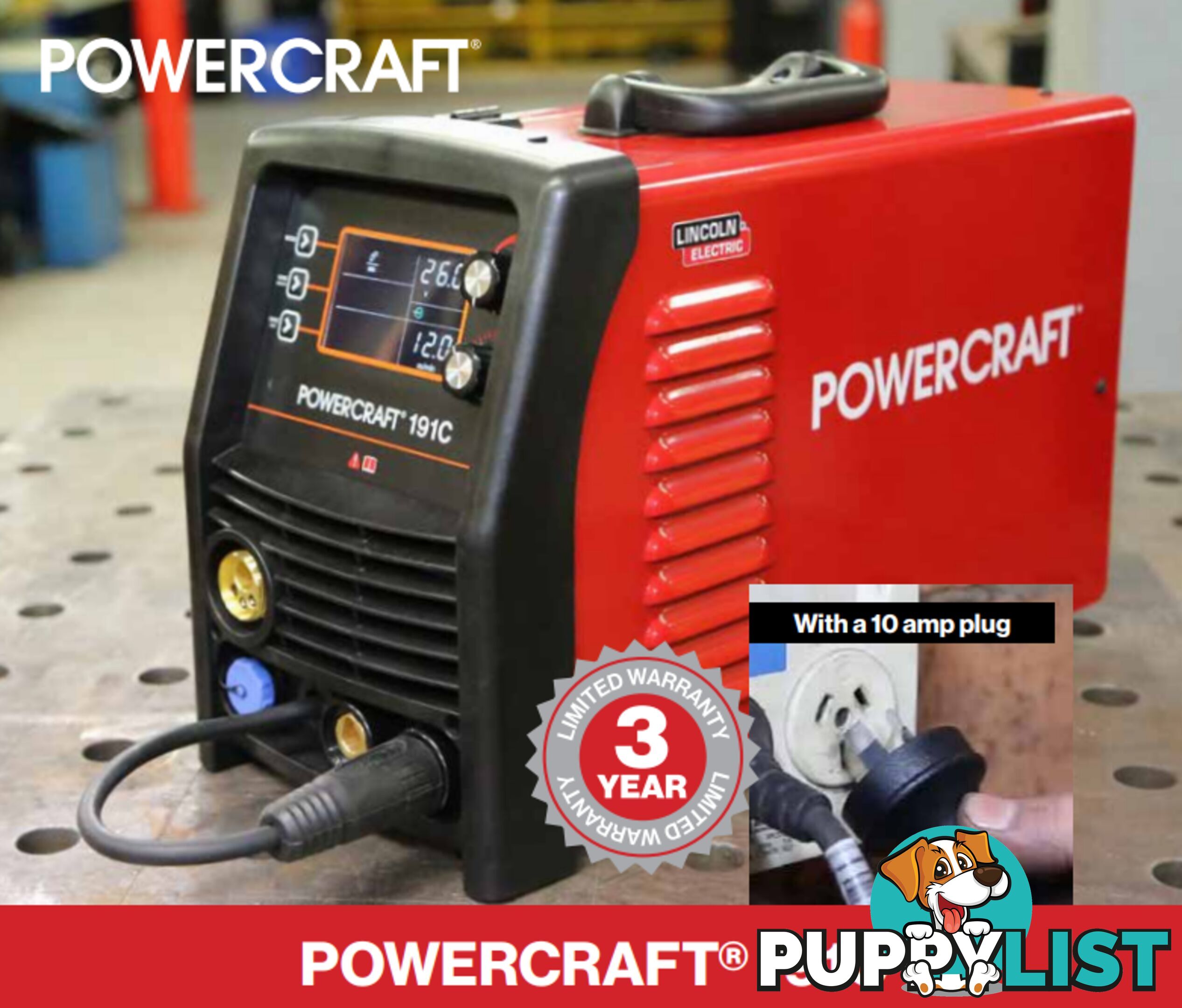 Lincoln Powercraft 191c MIG Welder Lincoln K69072-1 With Bonus Helmet