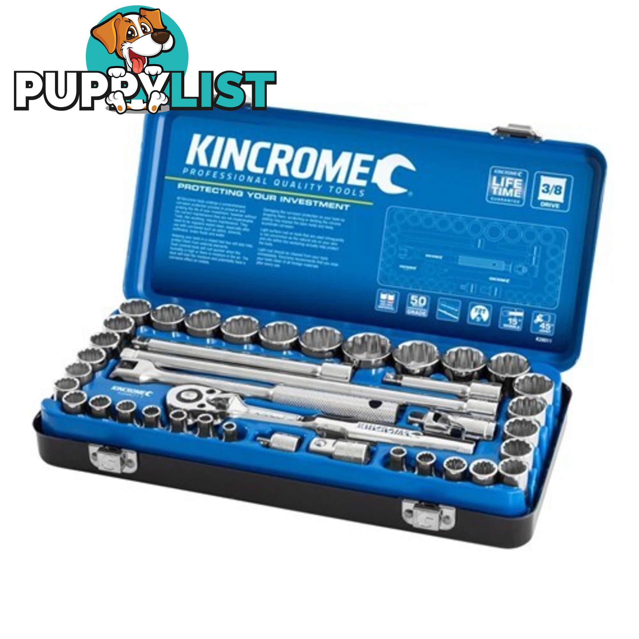 Socket Set 52 Piece 1/4 & 1/2" Drive - Metric & Imperial K28032 Kincrome