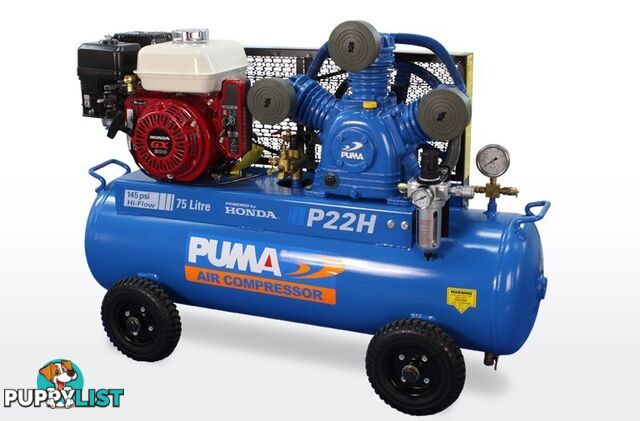 Air Compressor Electric Start 75 Litres Honda Petrol Puma PU P22H ES