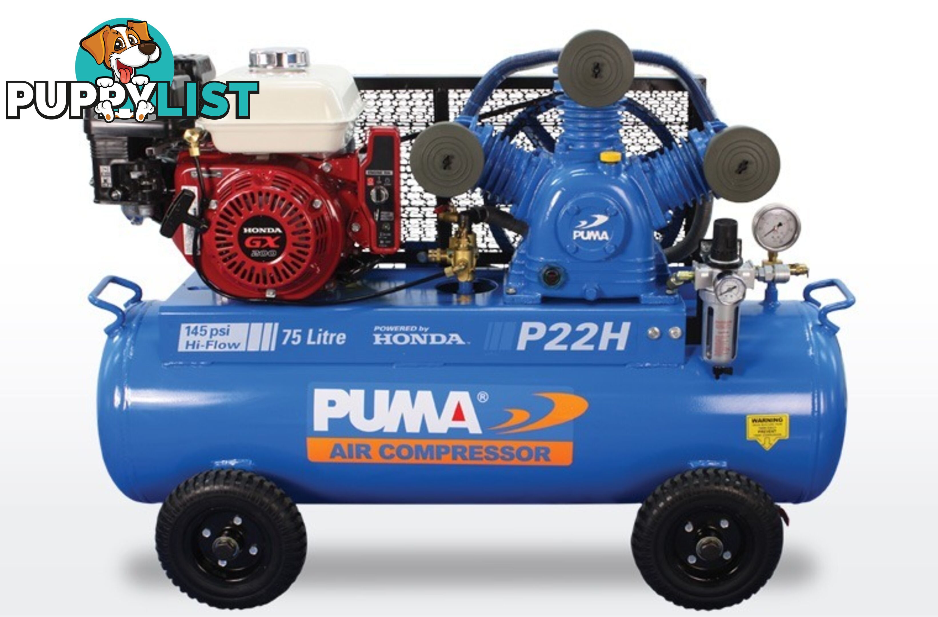 Air Compressor Electric Start 75 Litres Honda Petrol Puma PU P22H ES