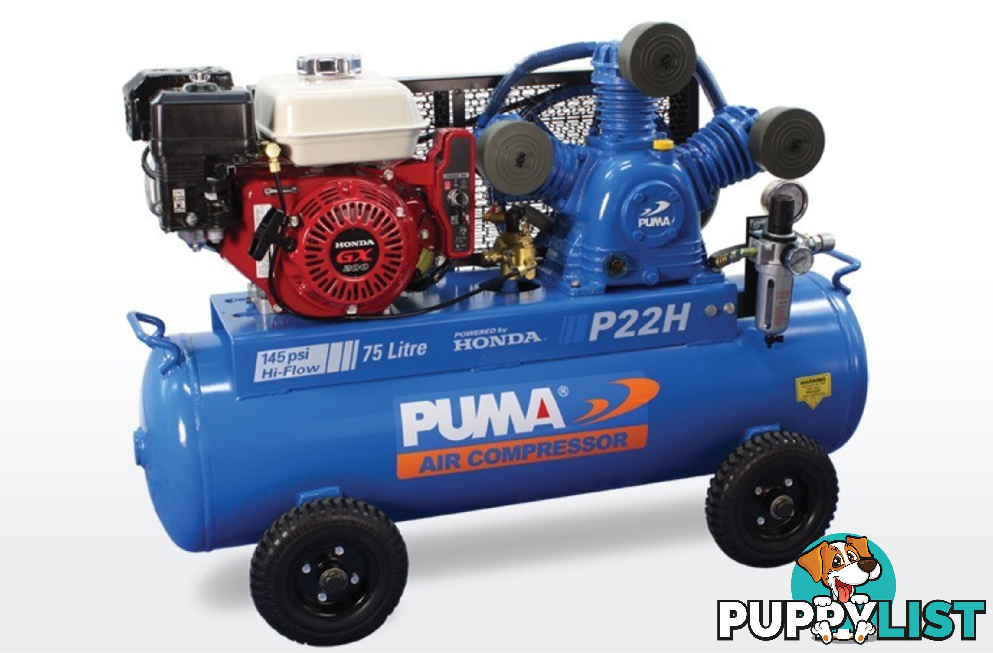 Air Compressor Electric Start 75 Litres Honda Petrol Puma PU P22H ES