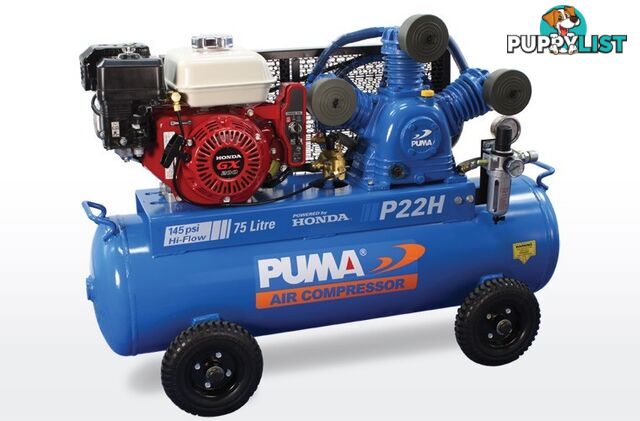 Air Compressor Electric Start 75 Litres Honda Petrol Puma PU P22H ES