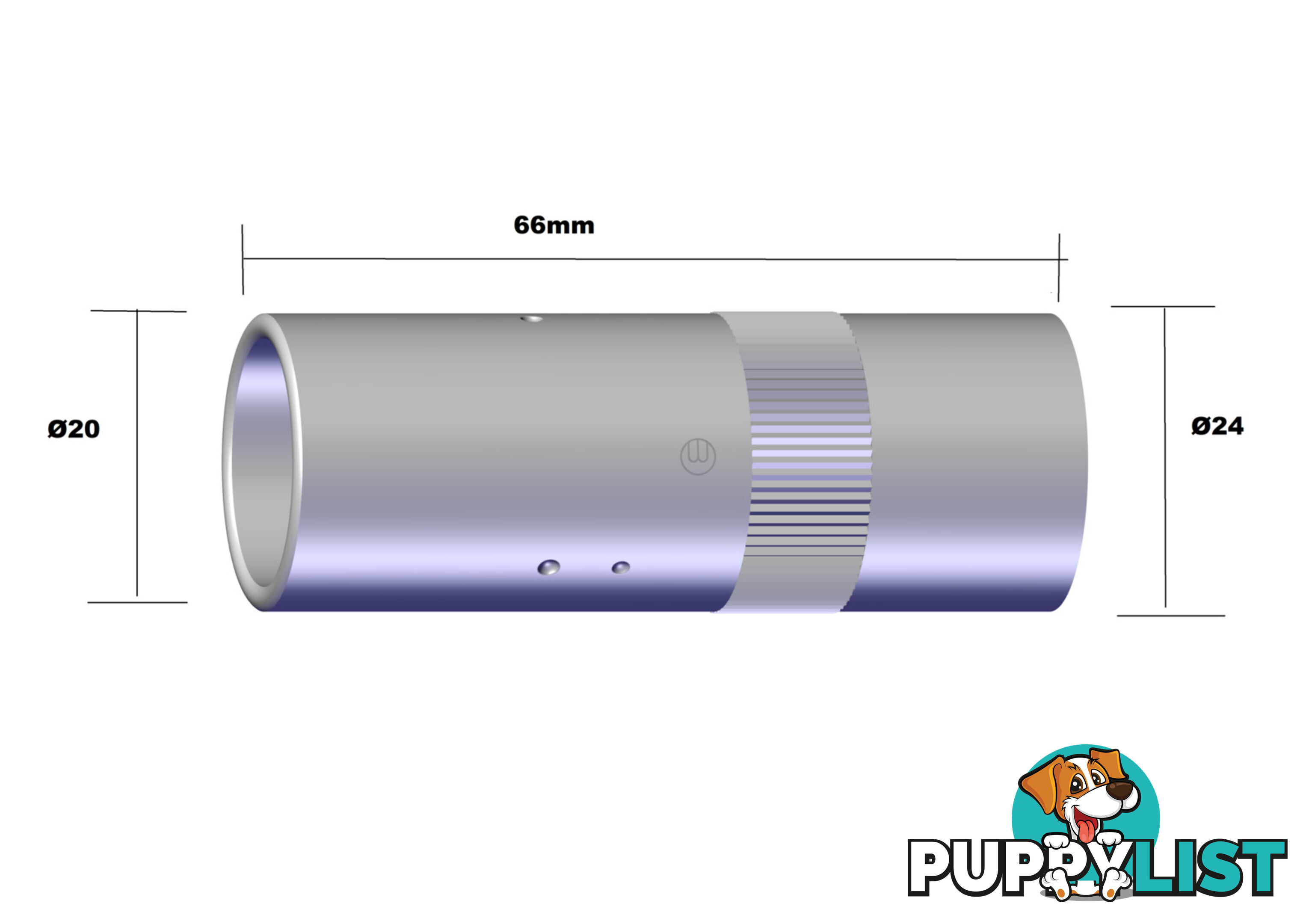 Gas Nozzle Cylindrical 20mm For WT540 Binzel 145.0742.5- Pkt:2