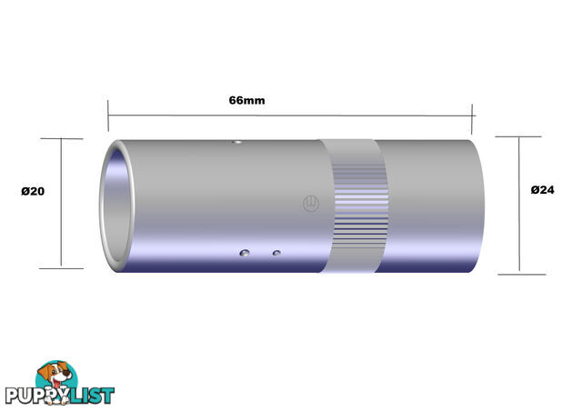 Gas Nozzle Cylindrical 20mm For WT540 Binzel 145.0742.5- Pkt:2