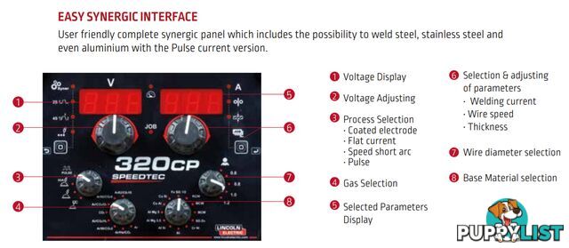 Speedtec 320CP Multi-Process Inverter Pulse Mode Lincoln K14168-2