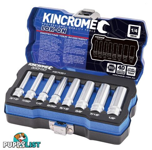 1/4 Drive Socket Set 8 Piece Deep Imperial Kincrome K27051