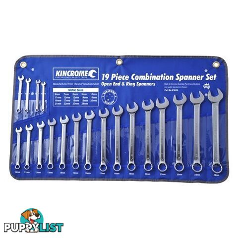 Combination Spanner Set 19 Piece K3036 Kincrome