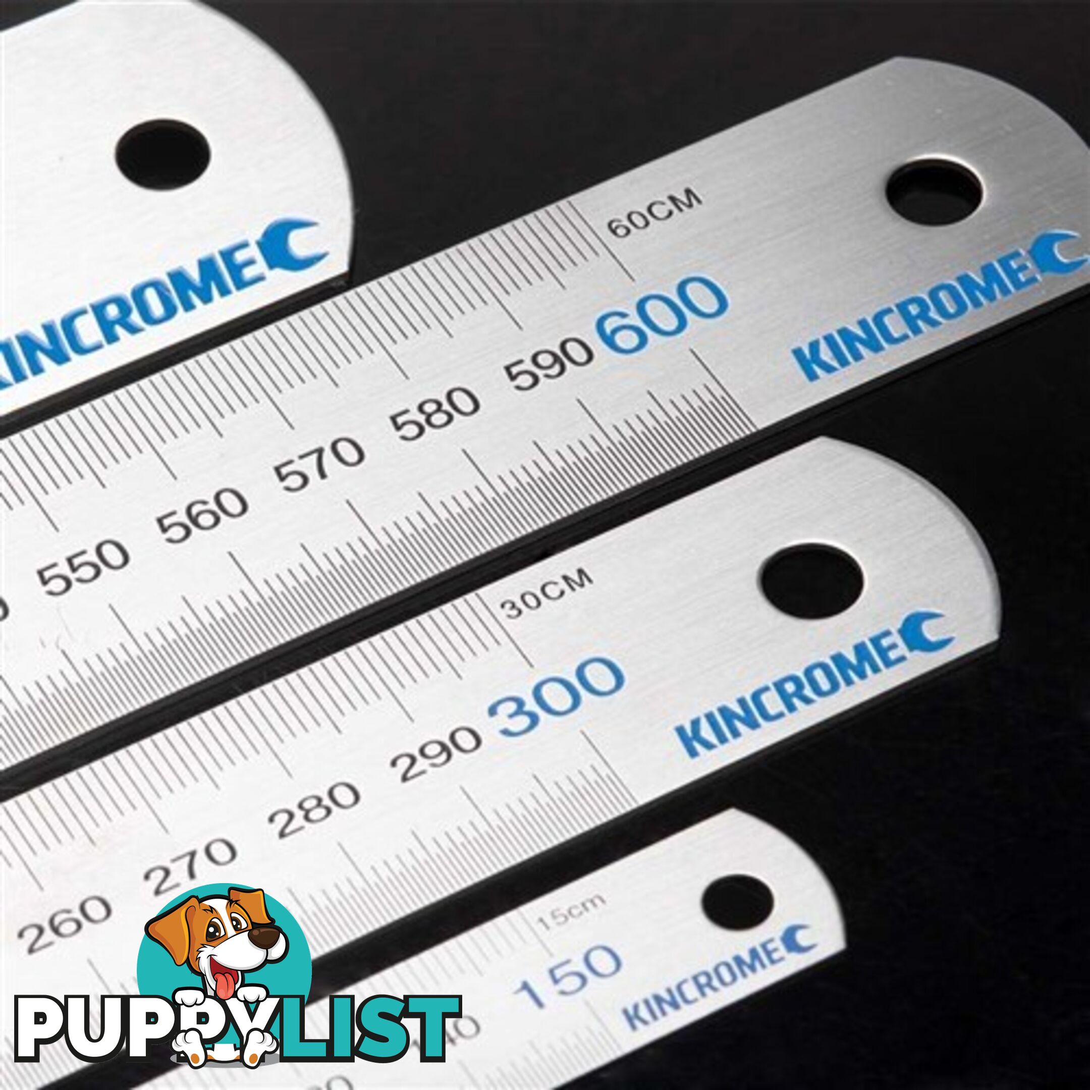 Stainless Steel Rule 4 Piece Set 150mm, 300mm, 600mm & 1000mm Metric Kincrome 64014