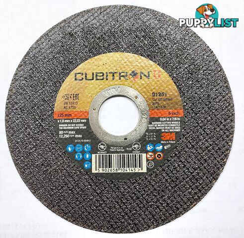 Cubitron II Cut-Off COW Wheels 125 x 1 x 22.23mm UU009069525-25 (91251) Pack of 25