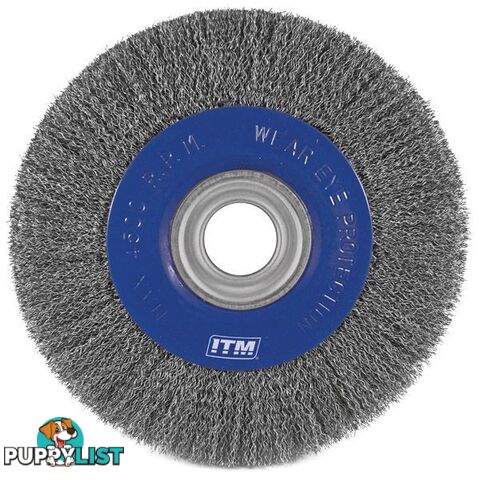 Crimp Wire Wheel Brush Steel 250mm X 40mm Multi Bore ITM TM7012-250