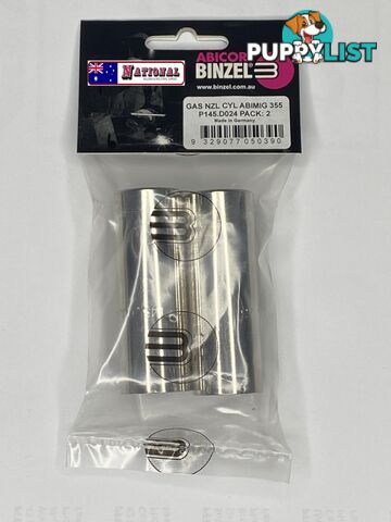 Abimig 355 Gas Nozzle Cylindrical Binzel 145.D024- Pkt:2