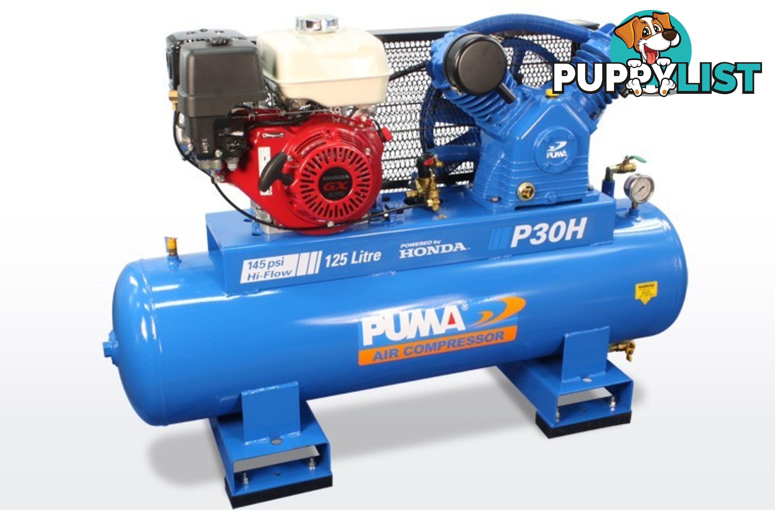 Air Compressor 125 Litres Honda Petrol Puma PU P30H