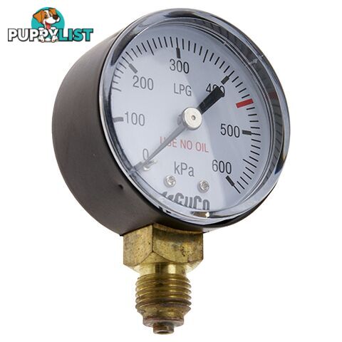 Pressure Gauge 0 - 600 kPa LPG 1/4" BSPP For RZ- Regulators