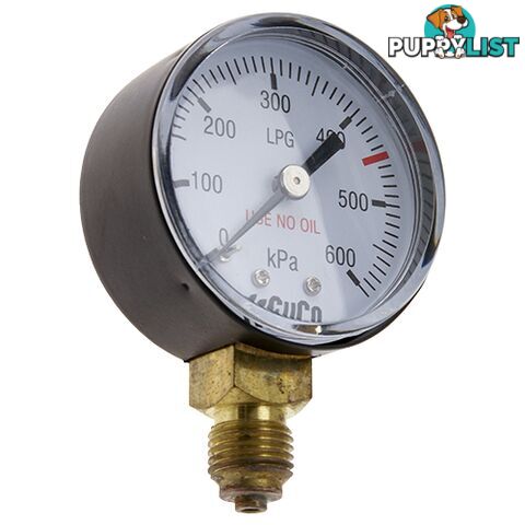 Pressure Gauge 0 - 600 kPa LPG 1/4" BSPP For RZ- Regulators