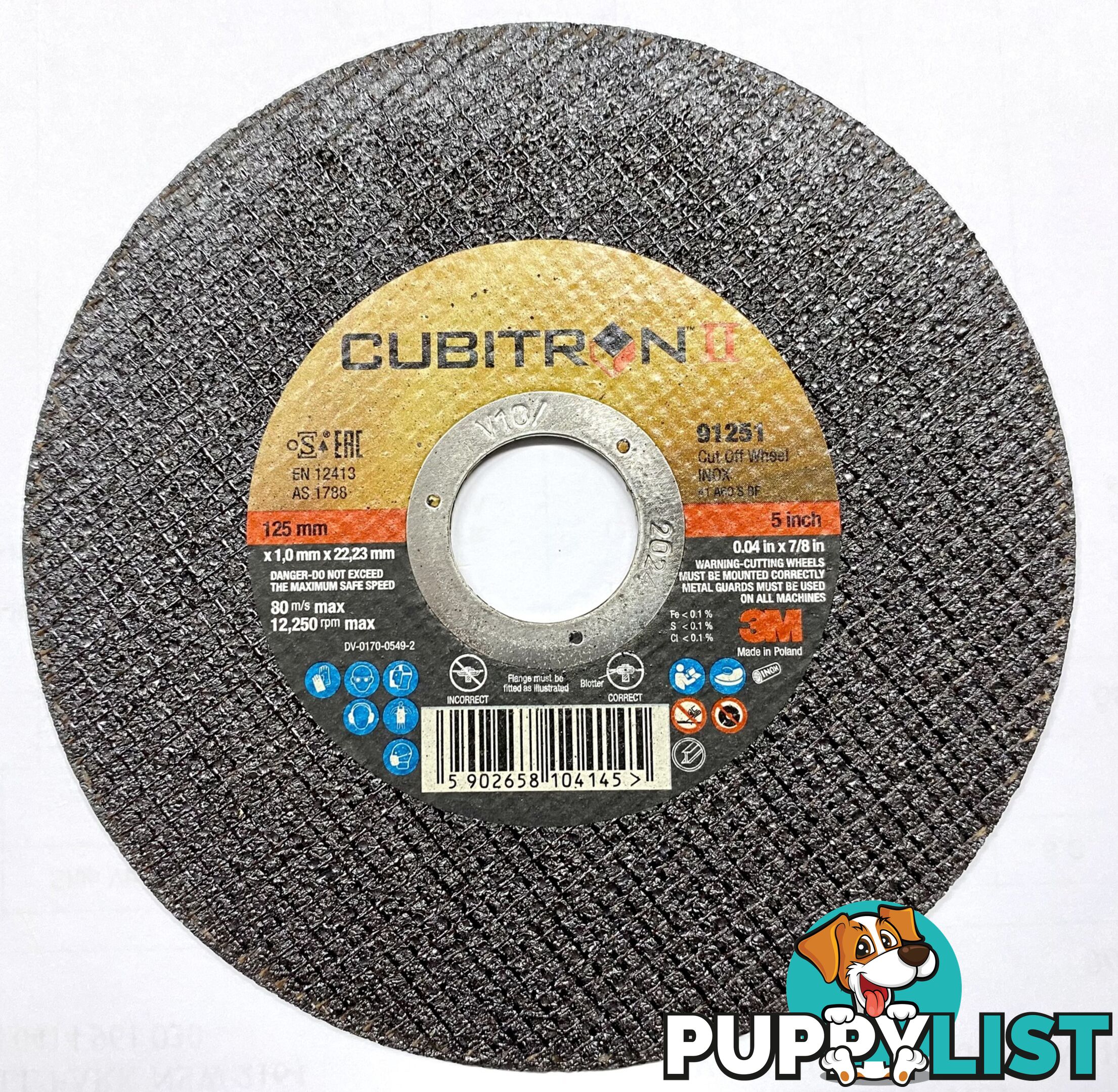 Cubitron II Cut-Off COW Wheels 125 x 1 x 22.23mm UU009069525-100 Pack of 100