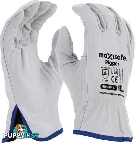 X-Large Rigger Gloves Full Cow Grain Leather Maxisafe GRB140-11