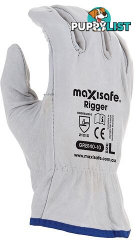 X-Large Rigger Gloves Full Cow Grain Leather Maxisafe GRB140-11